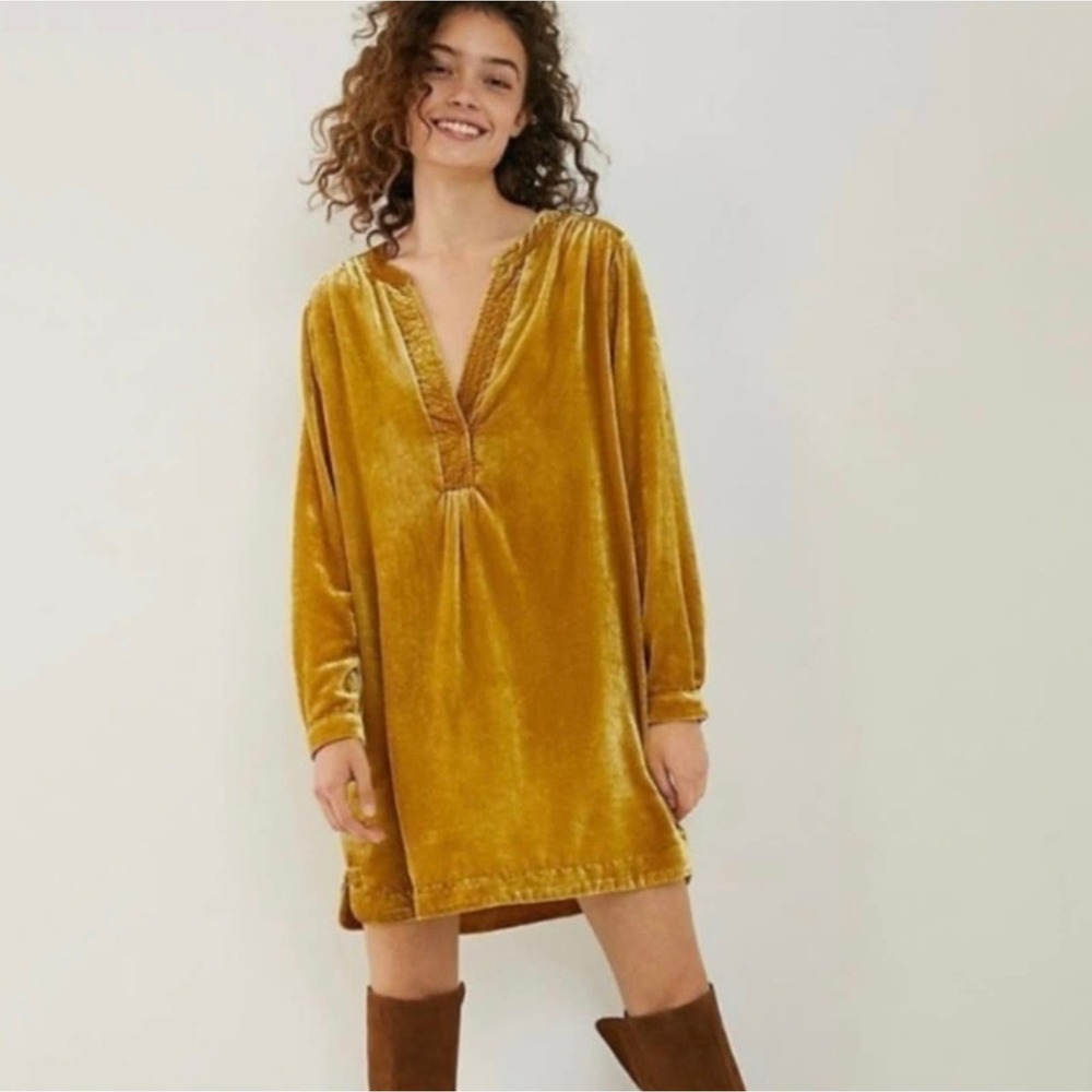 Anthropologie Melody Velvet Tunic Dress XS New